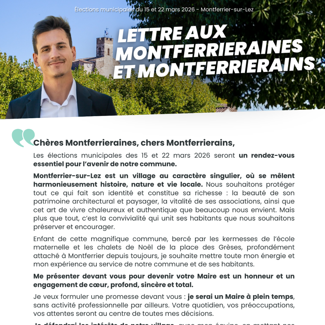 Lettres aux Montferrieraines et Montferrierains