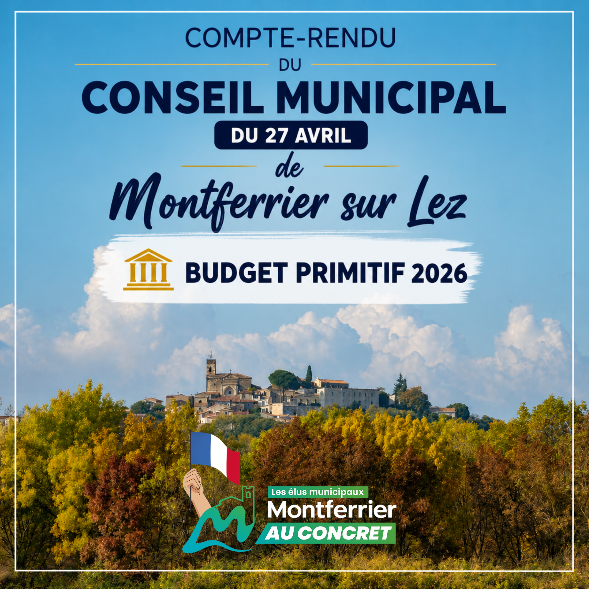 Conseil Municipal du 27 avril: Budget Primitif de la commune, Convention territoriale Globale, et questions diverses